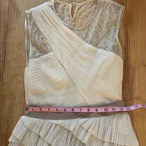 BCBG Lace and Tulle Tiered Dress Bridal Wedding Shower Dress Off White Size 4 - Picture 12 of 16